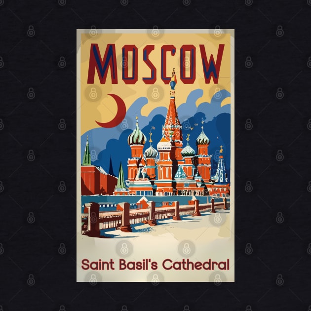 A Vintage Travel Art of Moscow - Russia by goodoldvintage